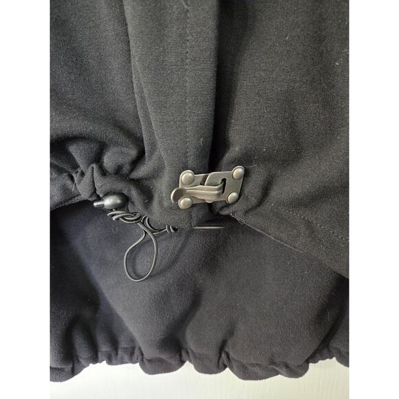 Sympli Canada Unique Fleece Warm Black Zip and Clasp Mid-Length Jacket, Size 10 - Picture 7 of 14